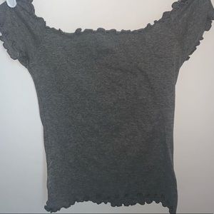 grey american eagle crop top